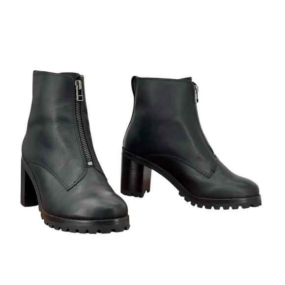 Madewell The Alyce Lug sole Boot Leather Women's SZ 5.5 Black Modern Luxe Casual - Picture 10 of 10